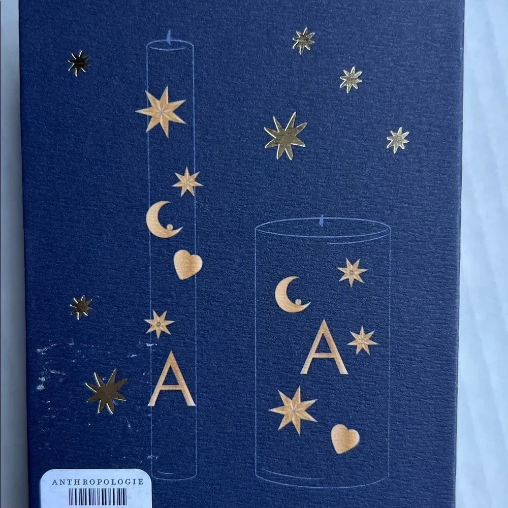 Anthropologie Gold Star and Moon Candle Charms